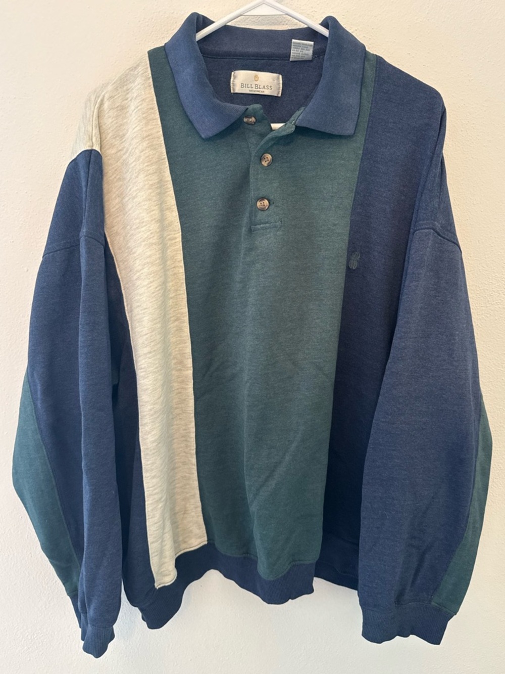 Vintage Bill Blass Colorblock Rugby Longsleeve